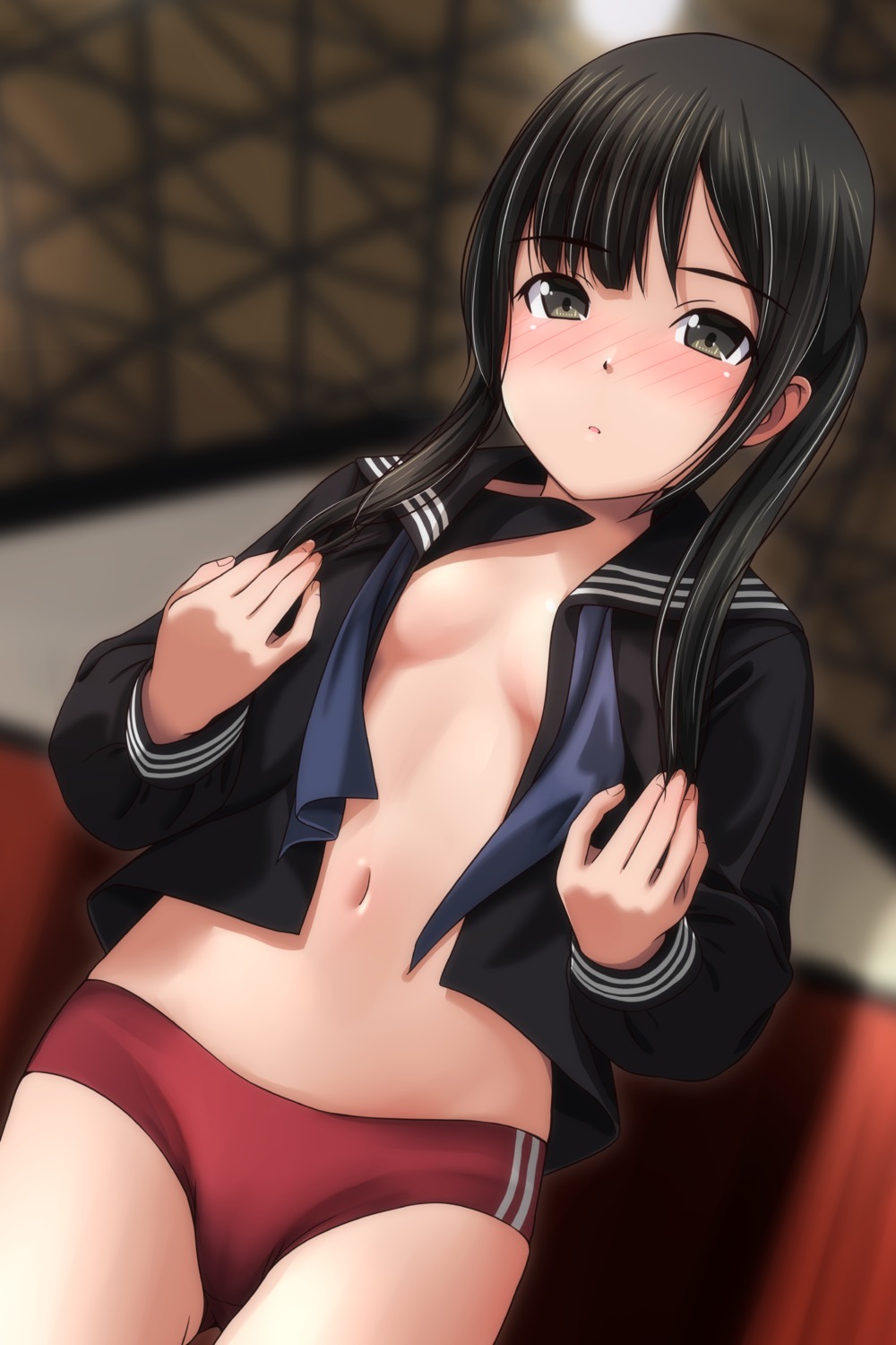 buruma loli matsunaga_kouyou no_bra open_shirt seifuku