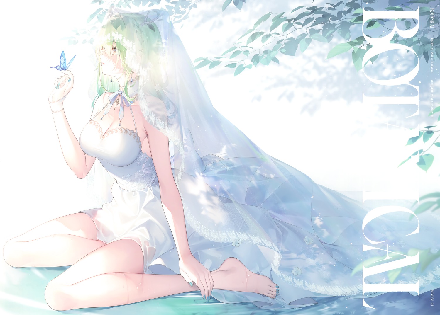 alicesyndrome* ceres_fauna dress hololive hololive_english no_bra toosaka_asagi wedding_dress