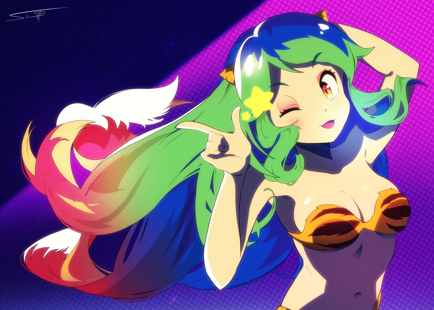 bikini horns lum slim_(sl1m_skull) swimsuits urusei_yatsura