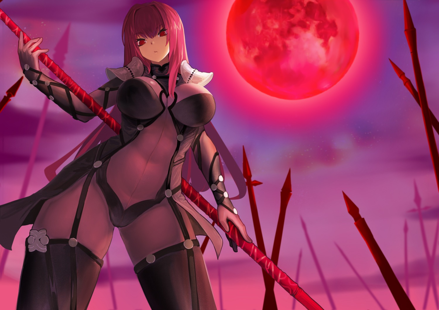 armor bodysuit fate/grand_order jack_(darkshero) scathach_(fate/grand_order) weapon