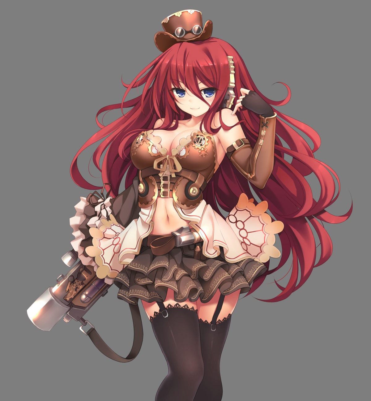 alpha_(alpha91) cleavage gun stockings thighhighs transparent_png