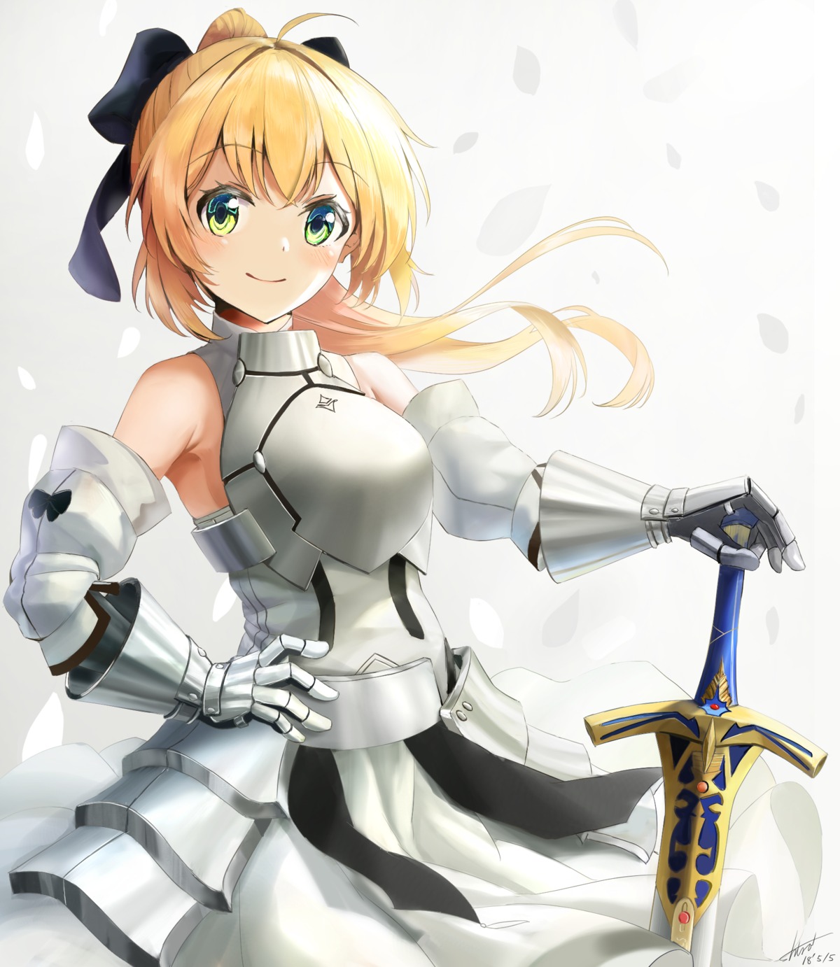 armor dress fate/grand_order saber saber_lily shi-ro sword