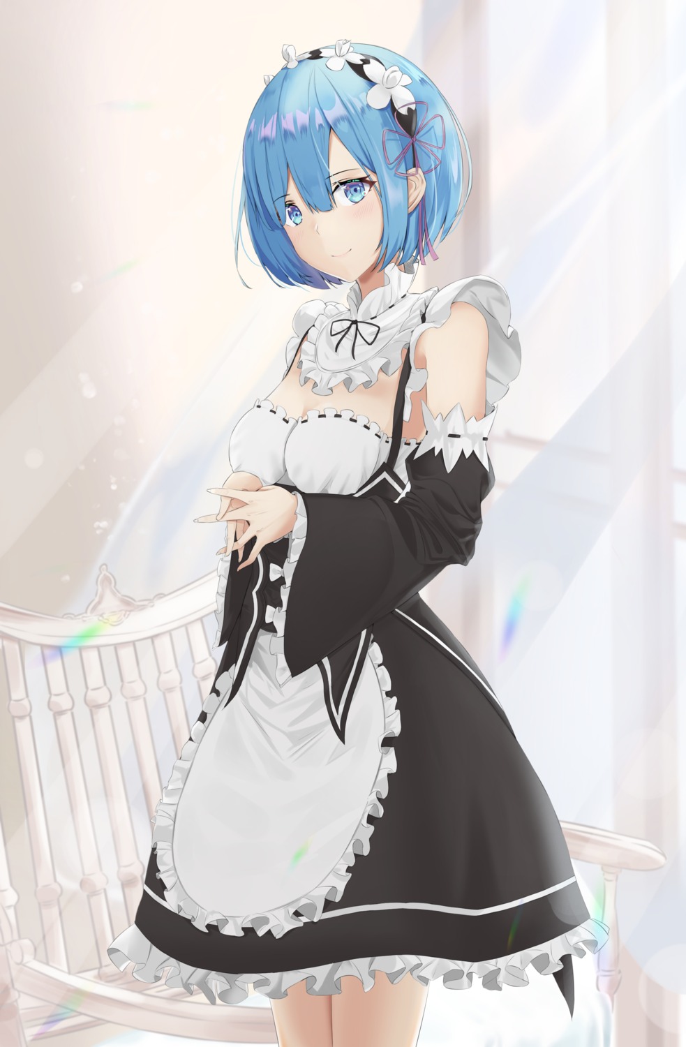 cleavage jenmin12 maid re_zero_kara_hajimeru_isekai_seikatsu rem_(re_zero)