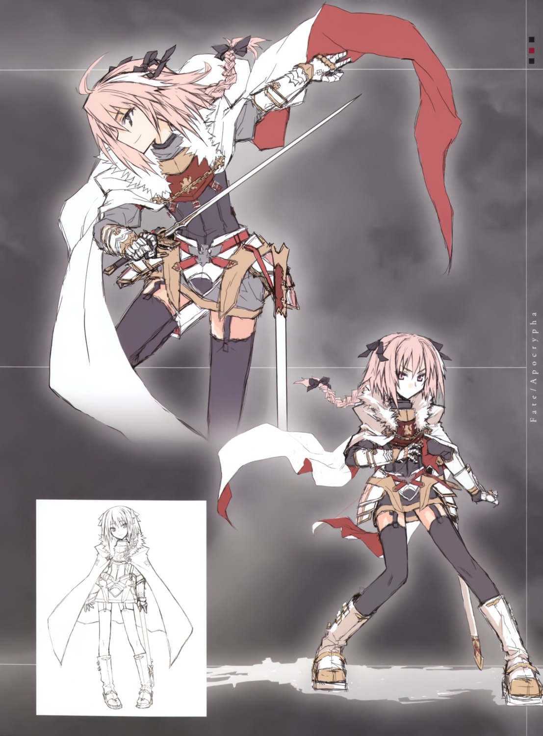 armor astolfo_(fate) fate/apocrypha fate/stay_night konoe_ototsugu sword thighhighs trap type-moon