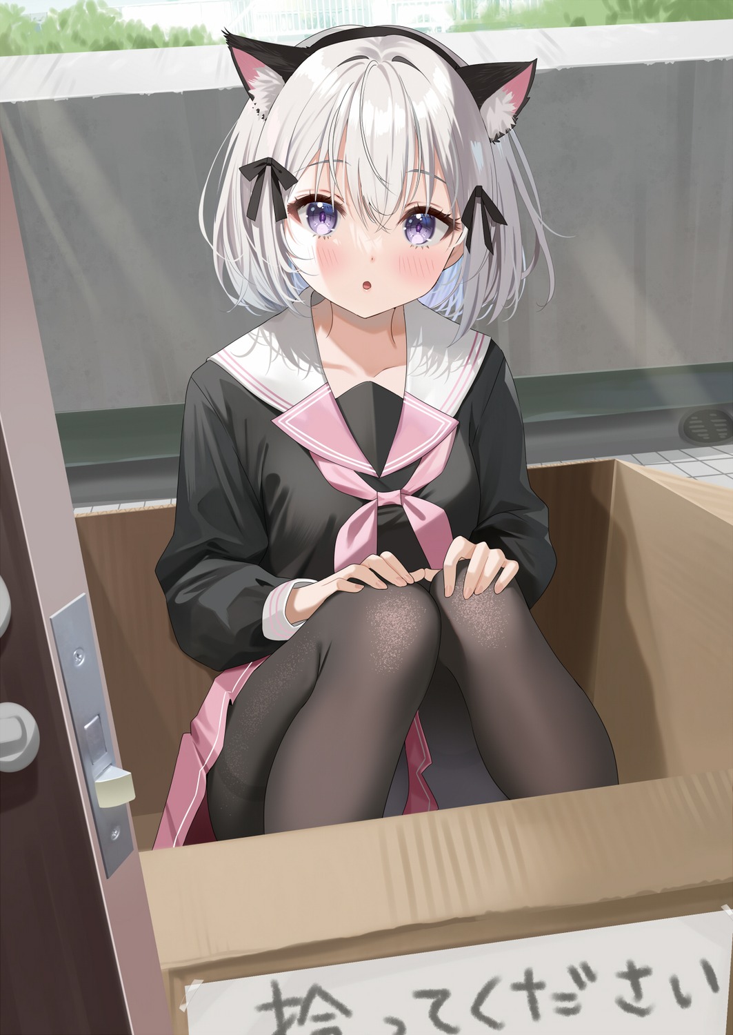 animal_ears nekomimi pantyhose piyopoyo seifuku