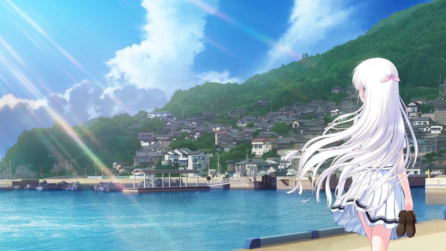 key landscape na-ga naruse_shiroha seifuku summer_pockets wallpaper