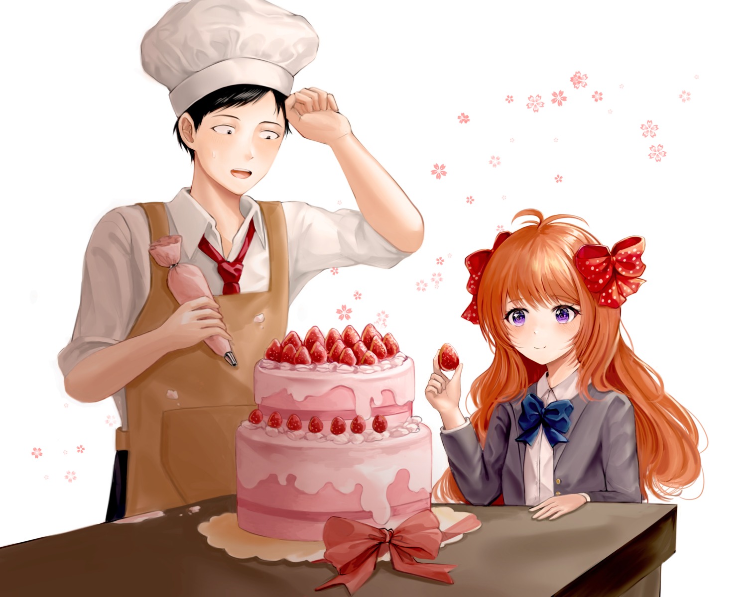 gekkan_shoujo_nozaki-kun nozaki_umetarou sakura_chiyo seifuku zipgaemi