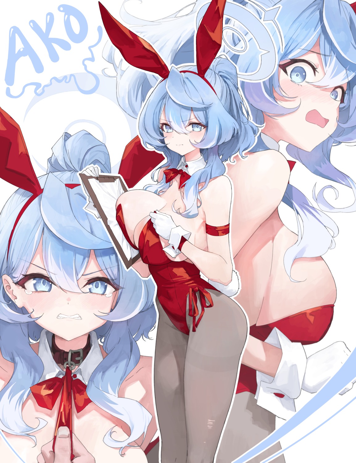 1-5iro amau_ako animal_ears blue_archive bunny_ears bunny_girl halo no_bra pantyhose tail