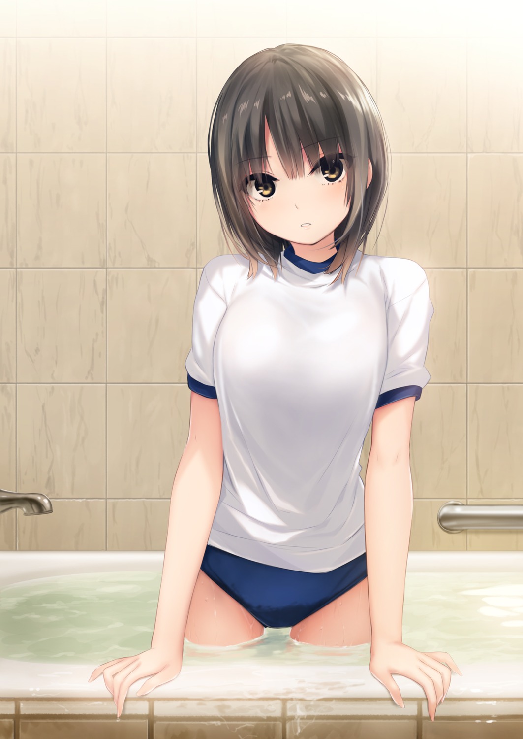 aoyama_sumika buruma coffee-kizoku gym_uniform wet