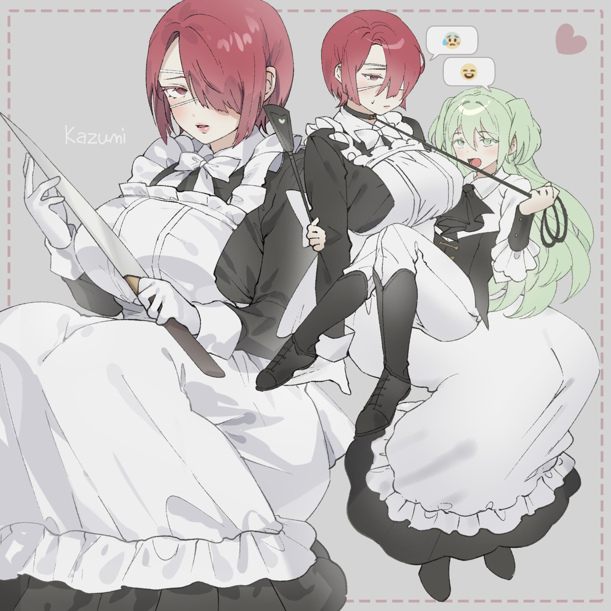 eyepatch gogoco maid weapon yuri