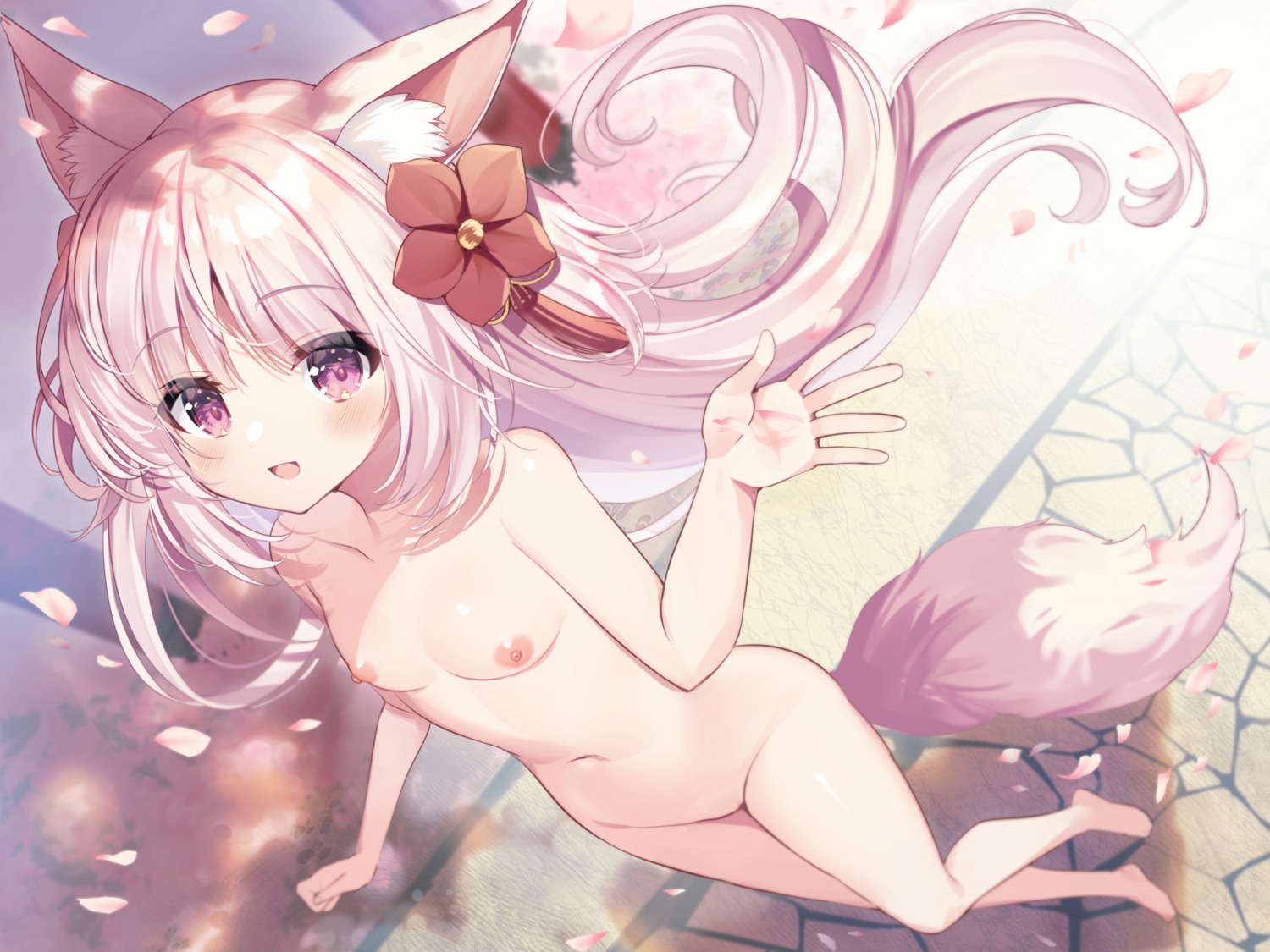 animal_ears kitsune naked natsuki_marina nipples pussy tail