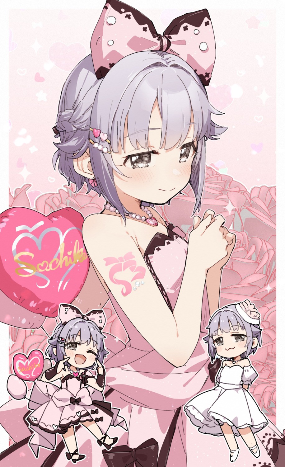 chibi dress koshimizu_sachiko kusaka_shi tattoo the_idolm@ster the_idolm@ster_cinderella_girls