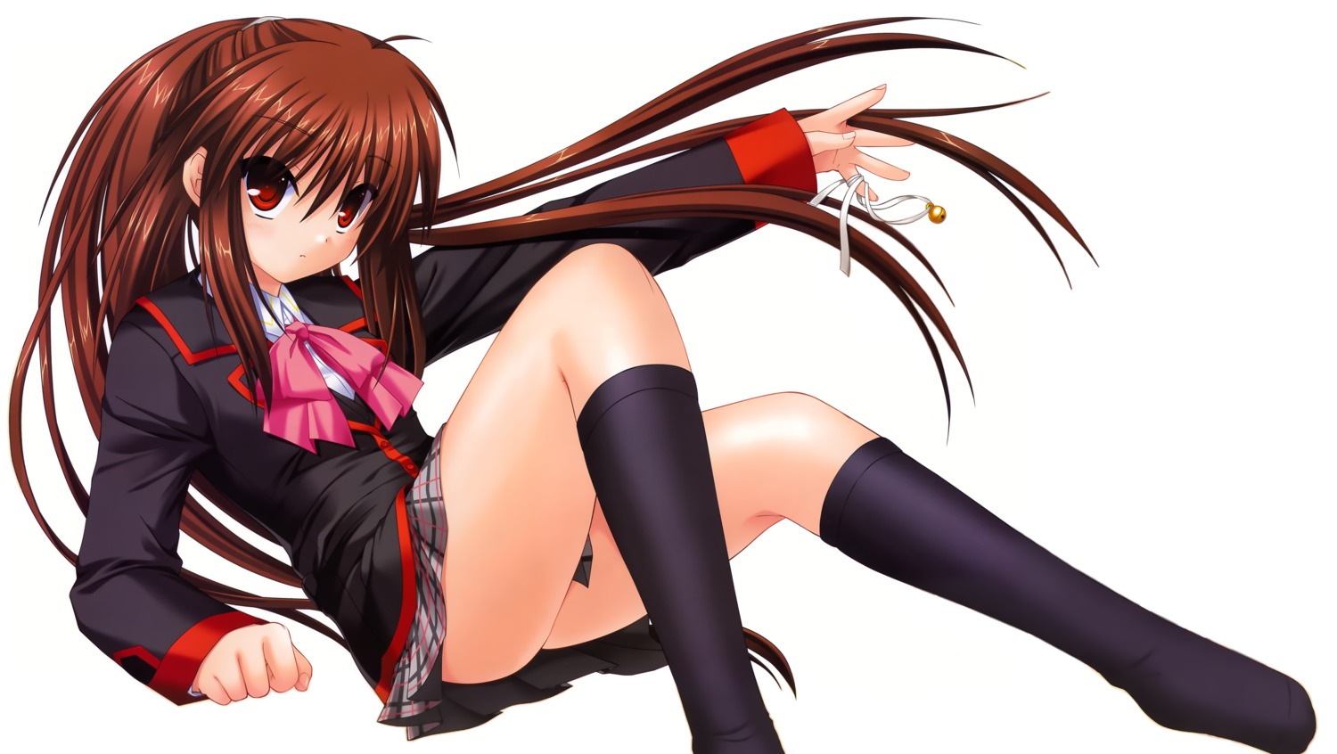 key little_busters! na-ga natsume_rin seifuku skirt_lift