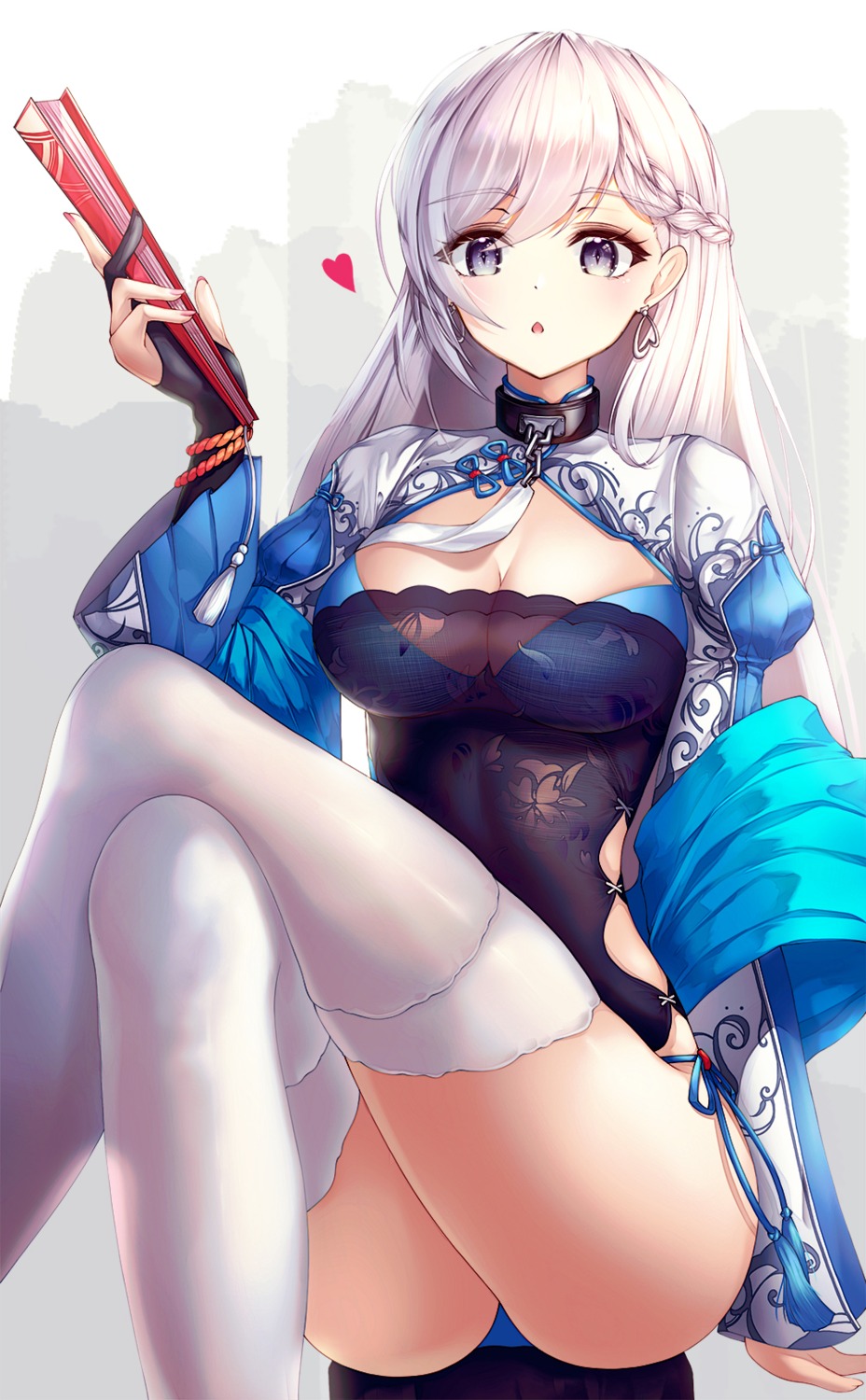 azur_lane belfast_(azur_lane) cleavage pantsu paya_(aejx2345) thighhighs