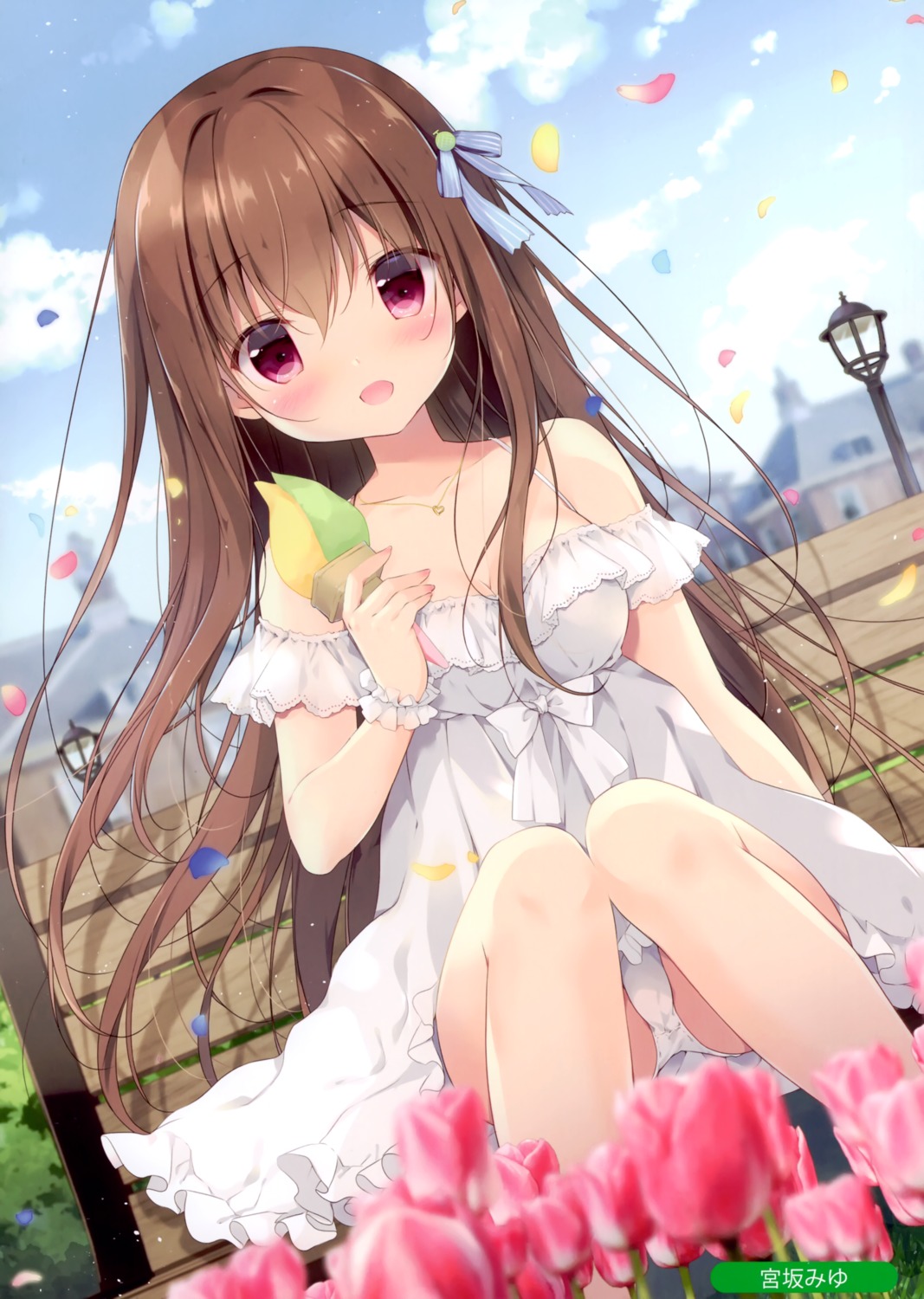 dress miyasaka_miyu pantsu shiyo_(canvas+garden) skirt_lift summer_dress