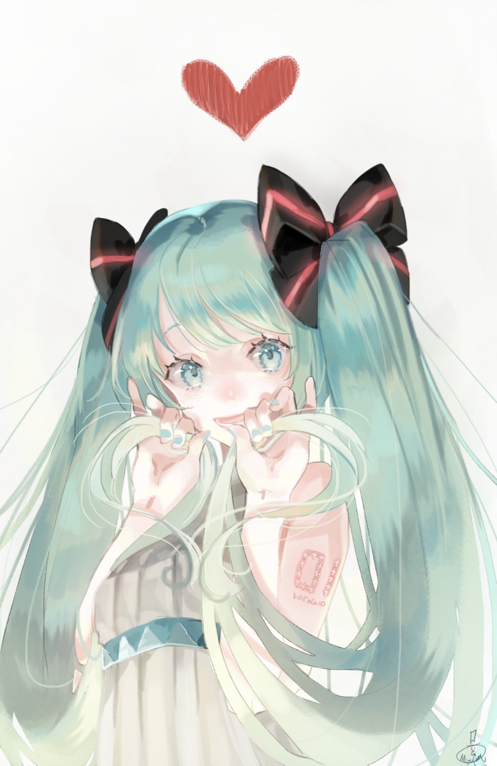 dress hatsune_miku mizutamari_tori tattoo vocaloid