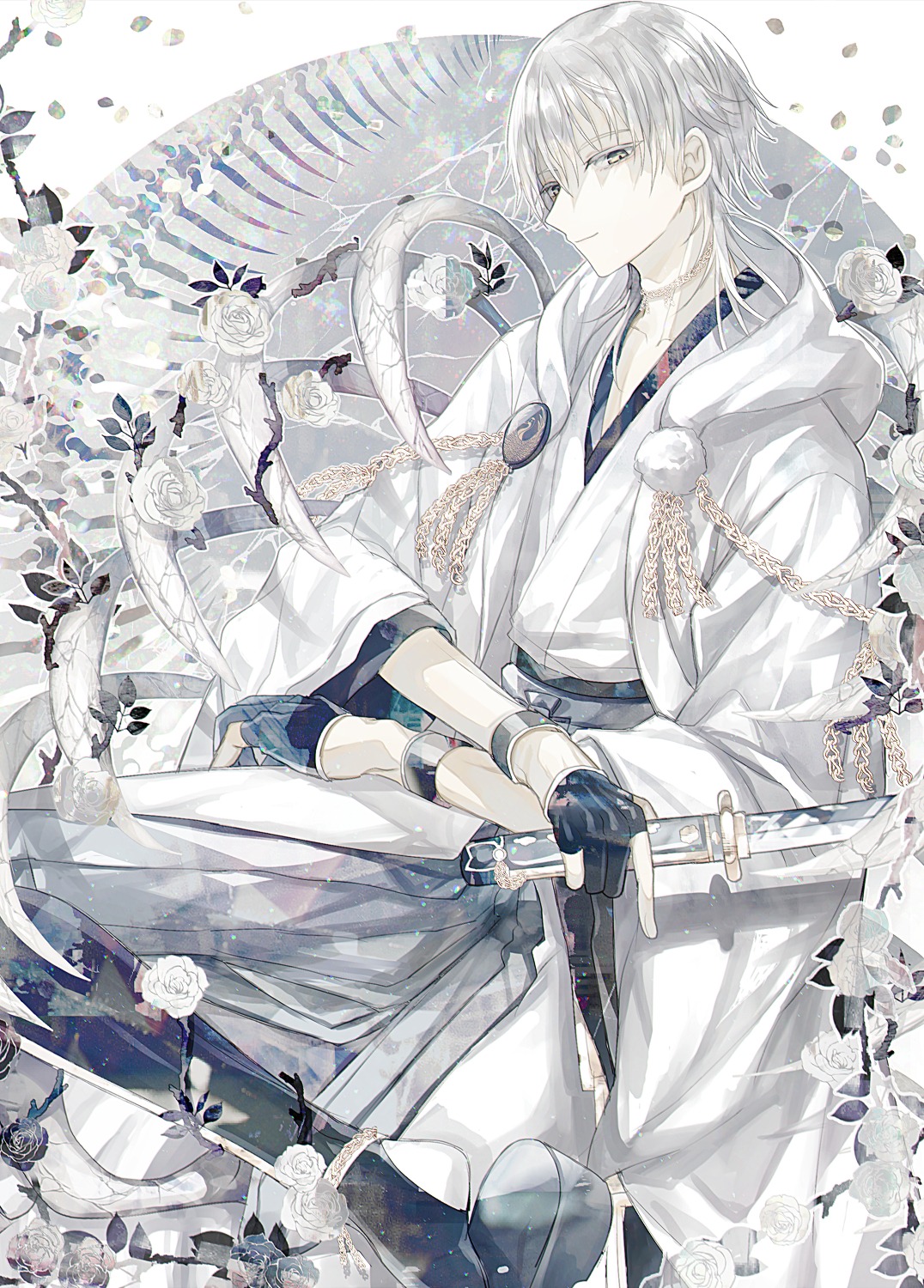 abandon_ranka armor japanese_clothes male sword touken_ranbu tsurumaru_kuninaga