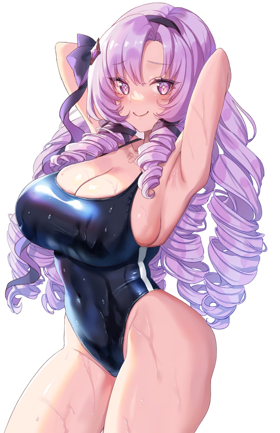 bishooji hyakumantenbara_salome nijisanji swimsuits wet wet_clothes