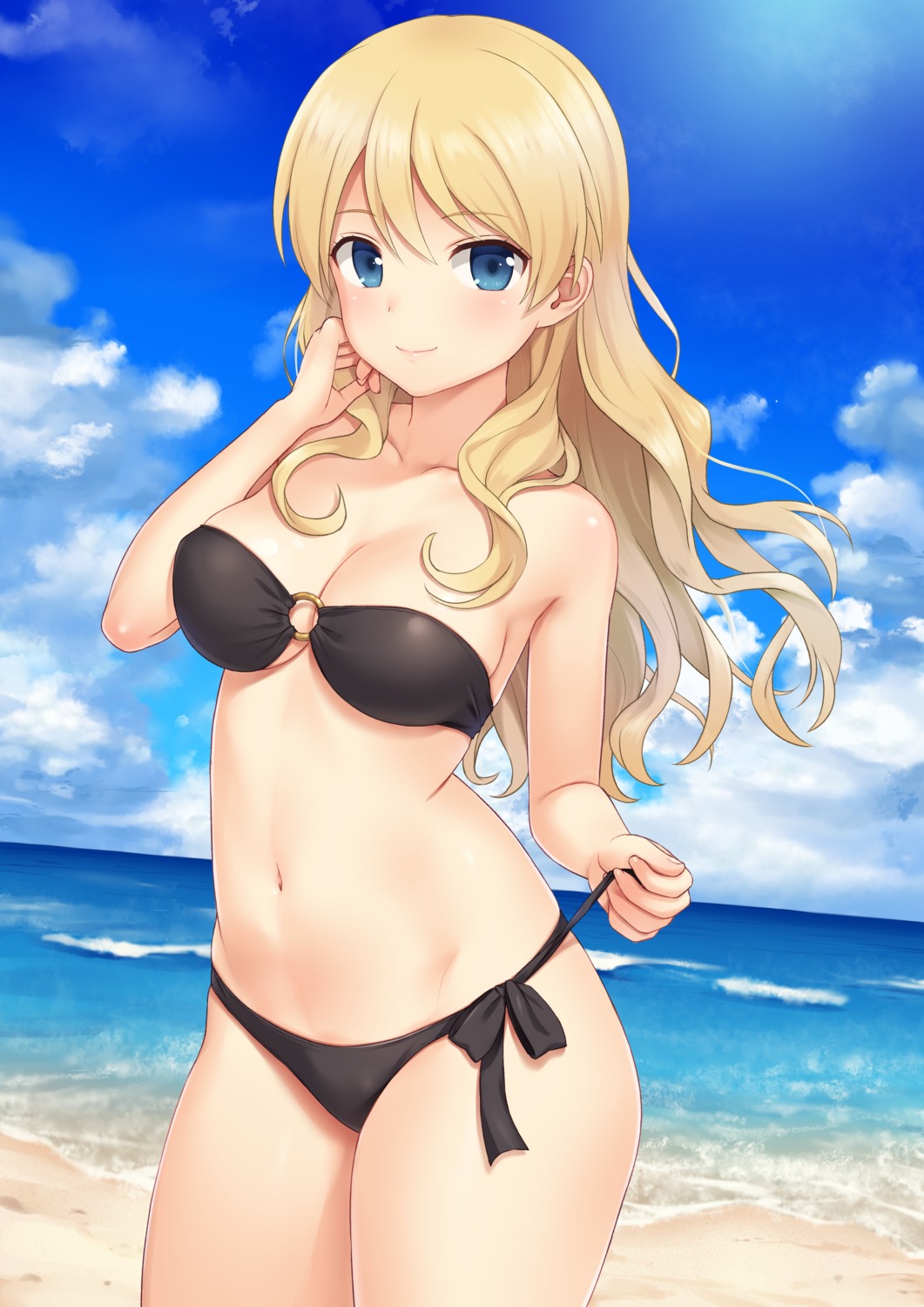 bikini cleavage darjeeling girls_und_panzer n.g. swimsuits