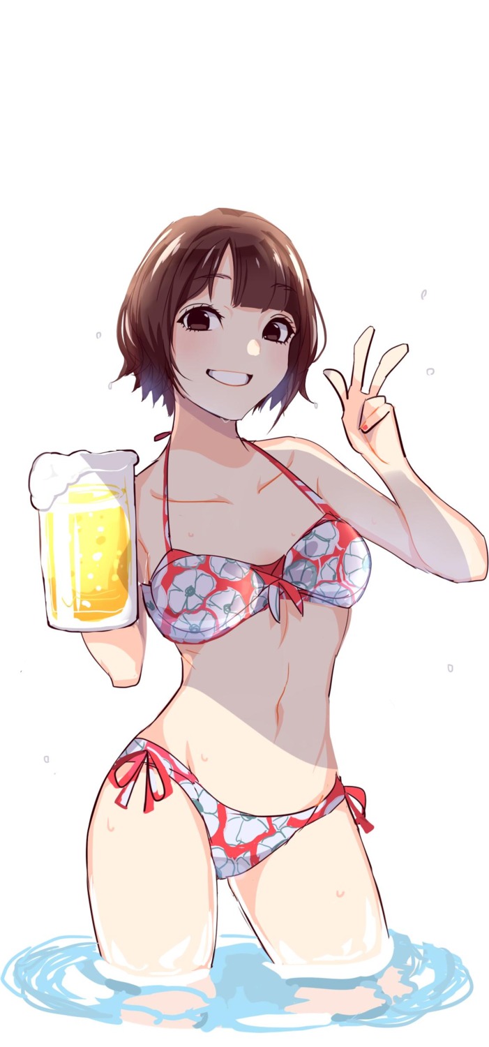 bikini cleavage hanazawa_kana saltcoh swimsuits wet