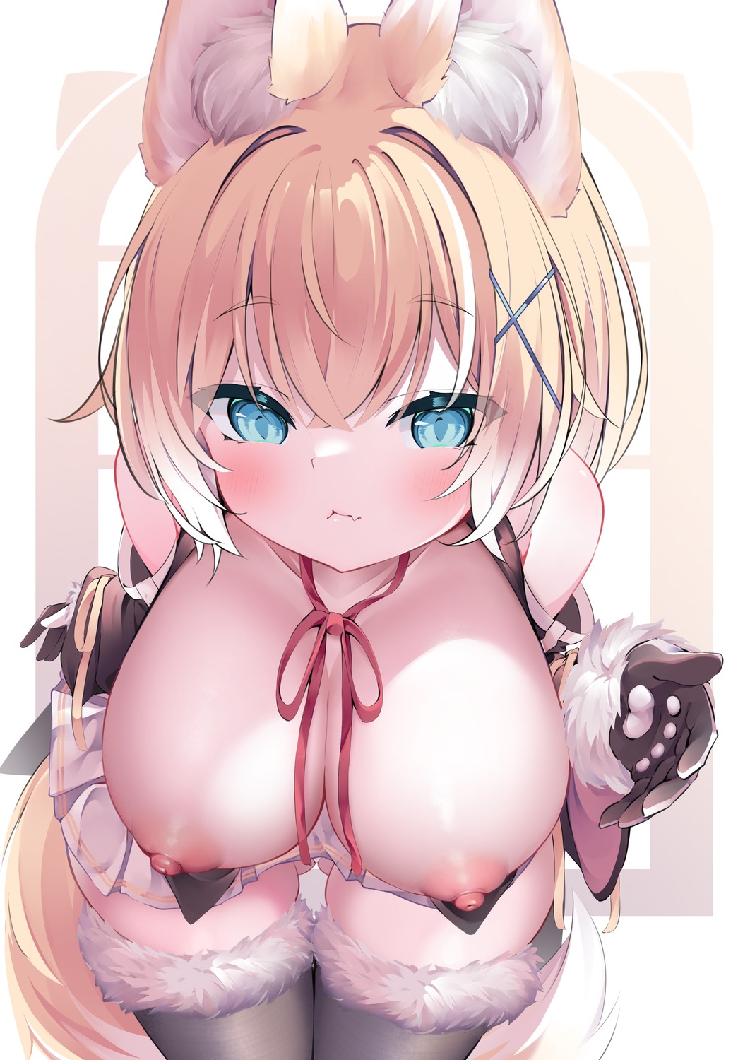 animal_ears breasts konagi_(konachi_e) nipples no_bra tail thighhighs