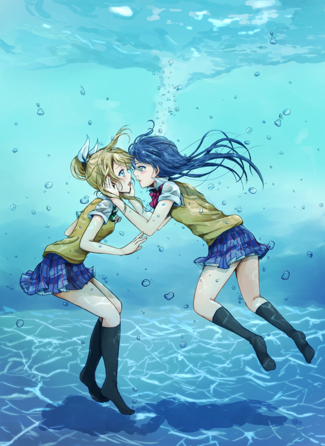 ayase_eli lilylion26 love_live! seifuku sonoda_umi yuri