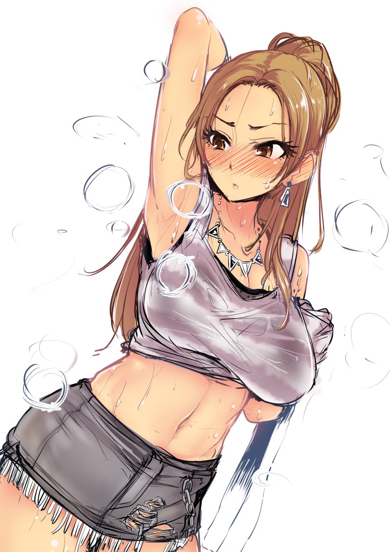 matsunaga_ryou sian sketch the_idolm@ster the_idolm@ster_cinderella_girls torn_clothes wet