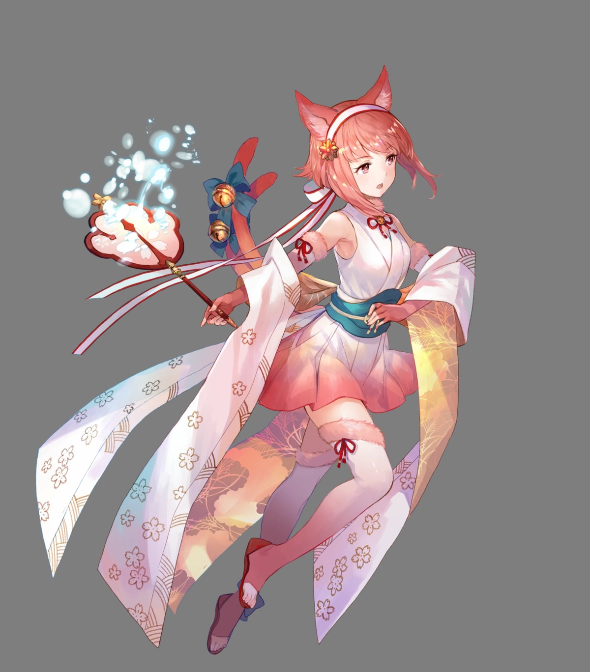 animal_ears fire_emblem fire_emblem_heroes fire_emblem_if fuzichoko japanese_clothes nintendo sakura_(fire_emblem) thighhighs transparent_png