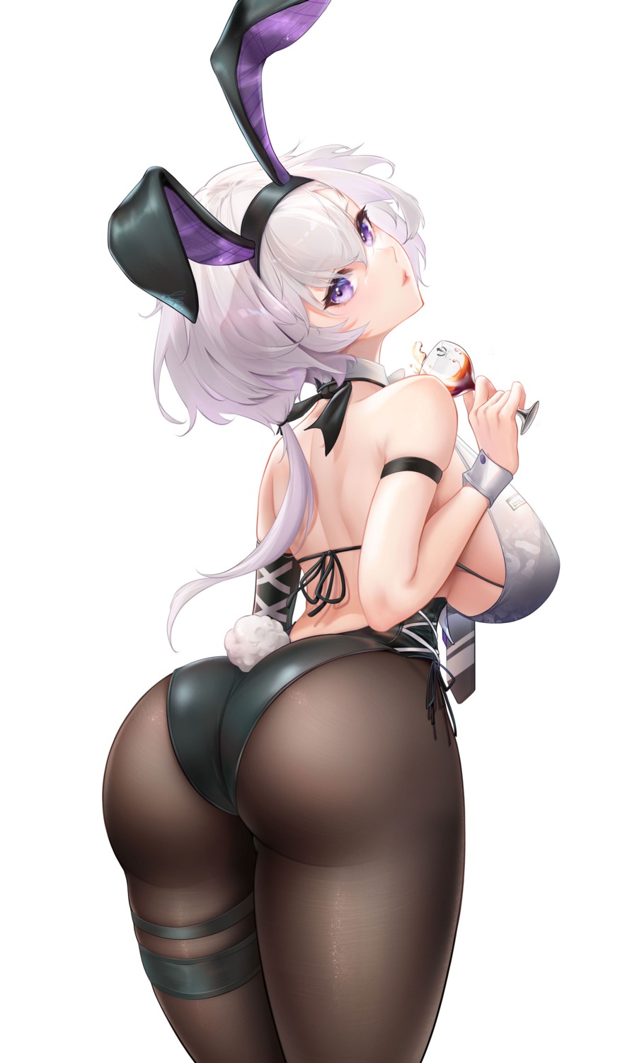 animal_ears ass azur_lane bra bunny_ears garter liu_liaoliao pantyhose reno_(azur_lane) tail