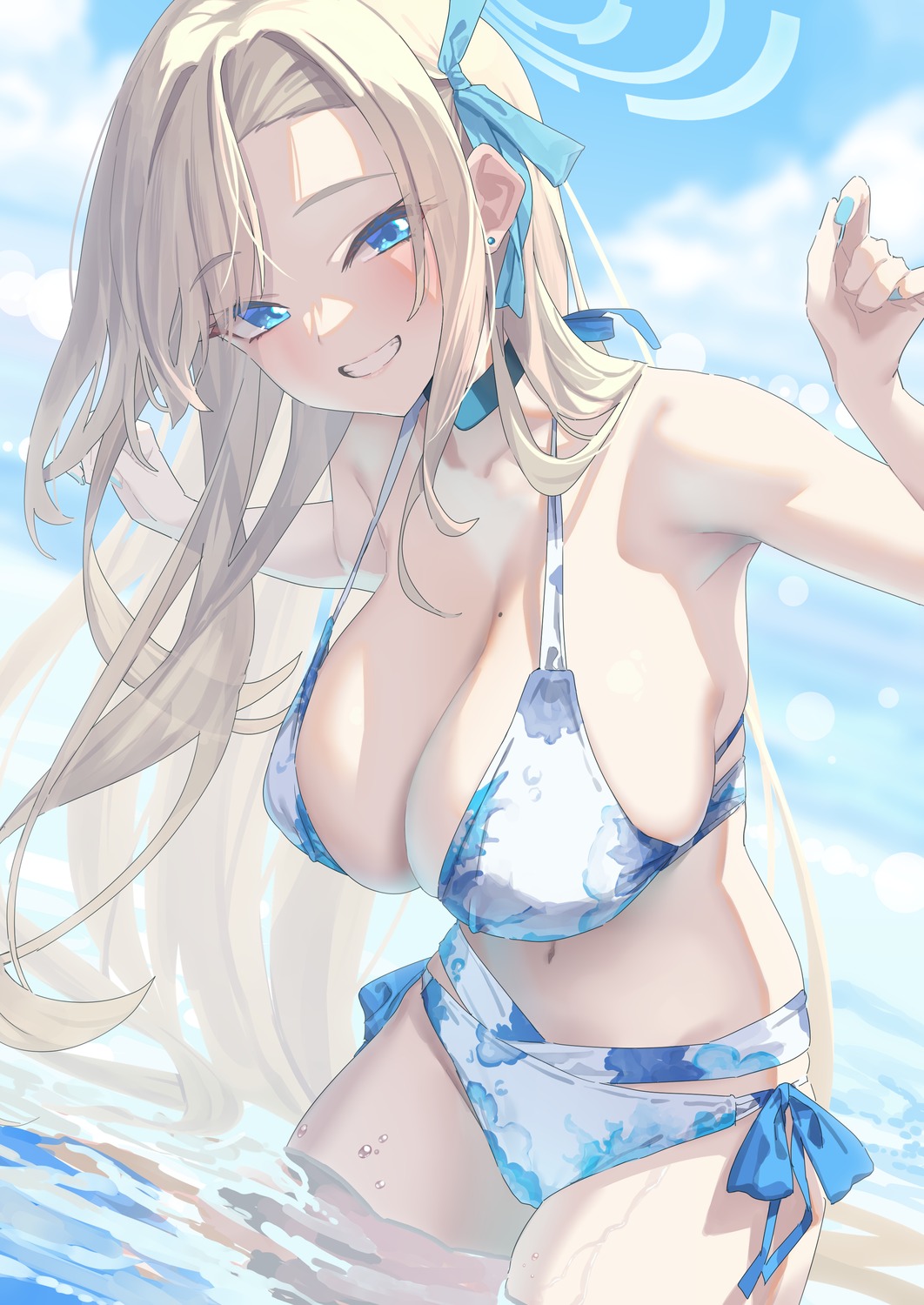 baffu bikini blue_archive halo ichinose_asuna swimsuits wet