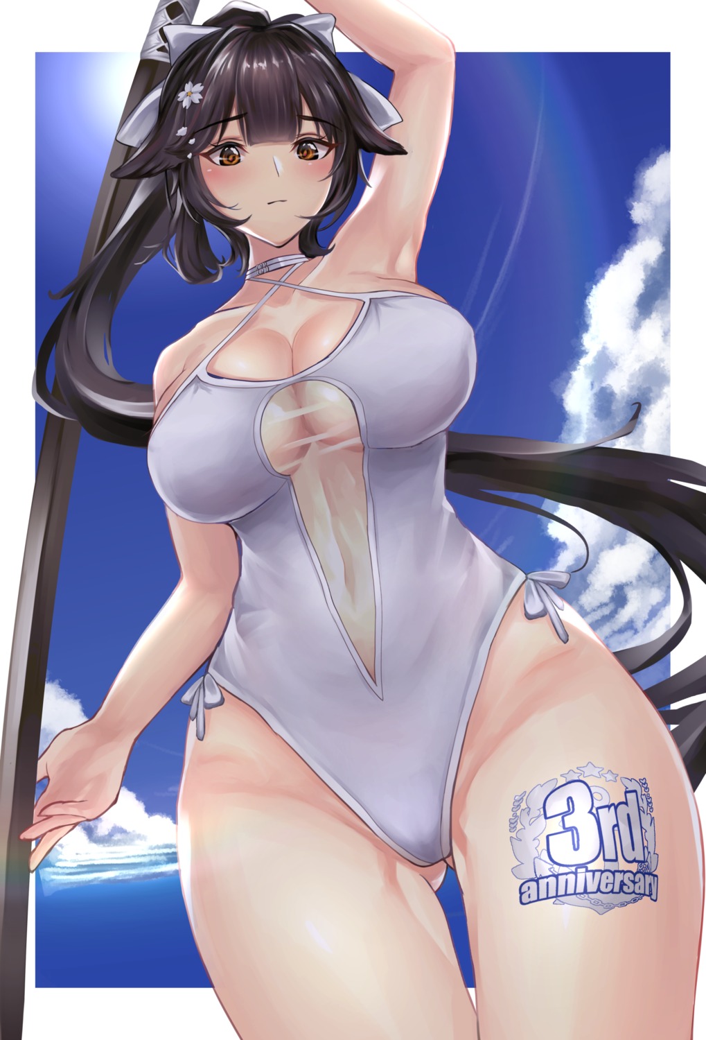 azur_lane hikagen_yoshio see_through swimsuits sword takao_(azur_lane)