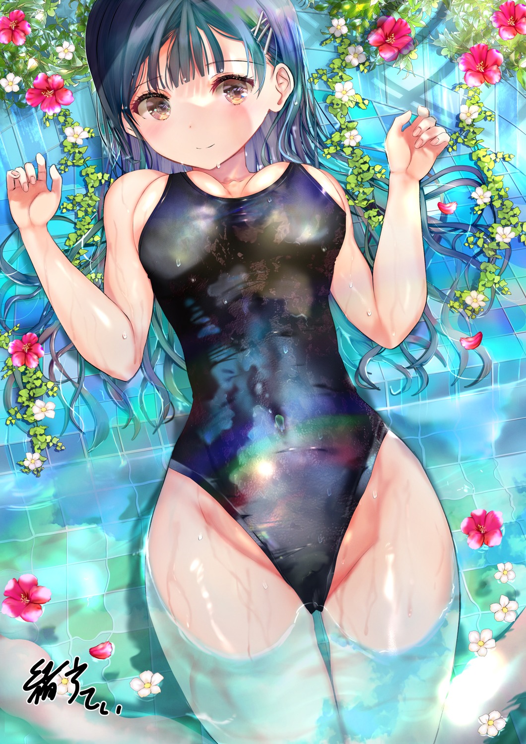 ogata_tei swimsuits wet