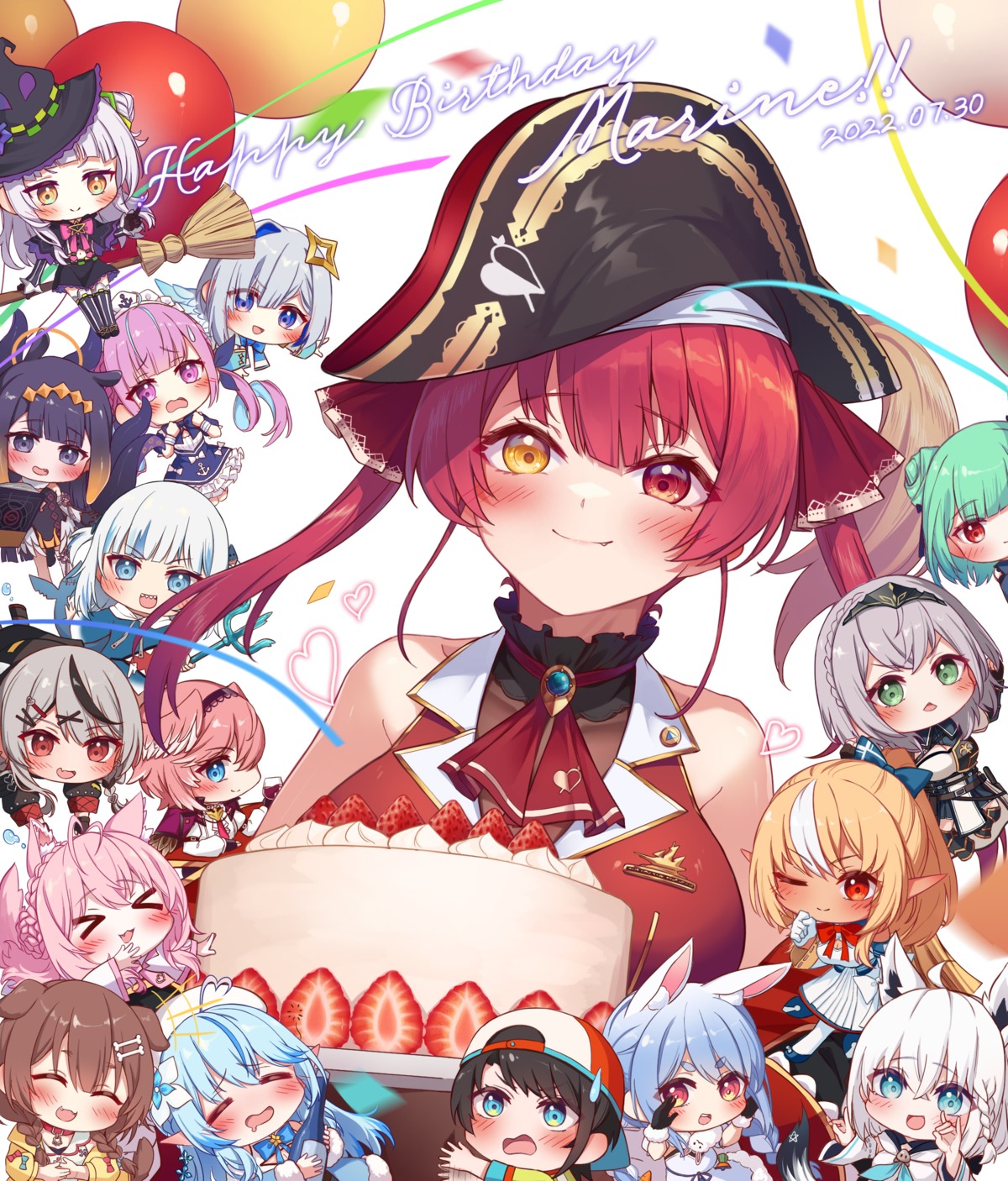 amane_kanata angel animal_ears ao-chan_(ninomae_ina'nis) armor bunny_ears chibi don-chan_(usada_pekora) gawr_gura hakui_koyori heterochromia hololive hololive_english hololive_gamers houshou_marine inugami_korone inumimi kitsune maid minato_aqua murasaki_shion ninomae_ina'nis oozora_subaru pirate pointy_ears sakamata_chloe shirakami_fubuki shiranui_flare shirogane_noel tail takane_lui tang-du tentacles uniform uruha_rushia usada_pekora weapon wings witch yukihana_lamy