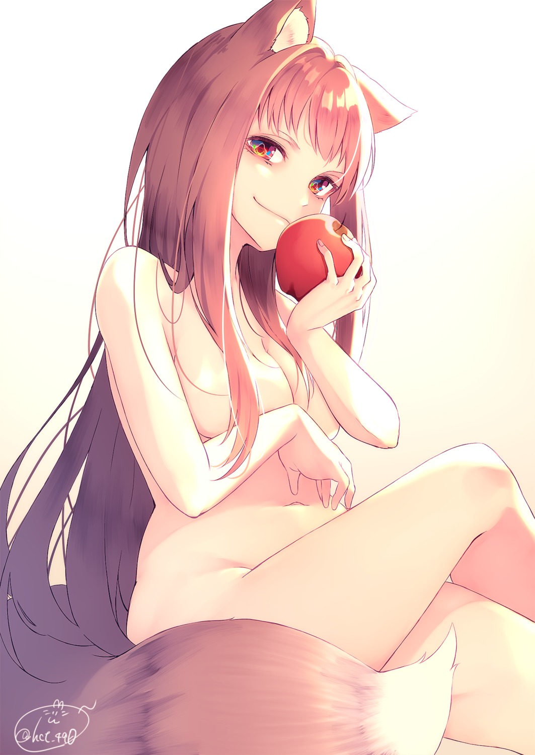 animal_ears breast_hold chita_(ketchup) holo naked spice_and_wolf tail