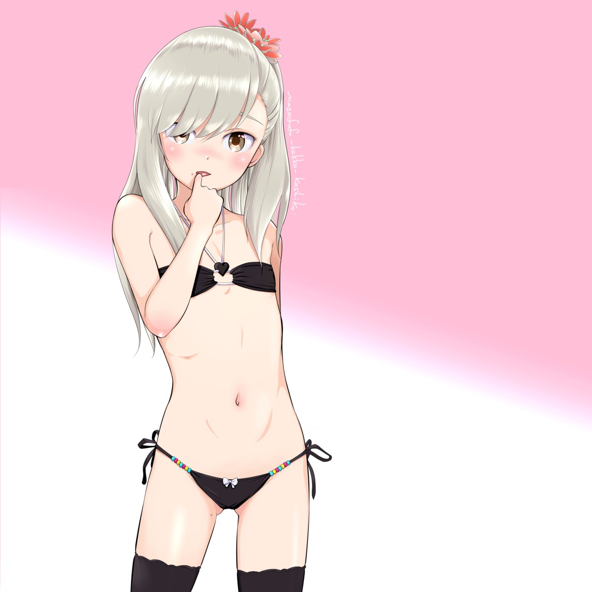 bikini loli mayafufu swimsuits thighhighs