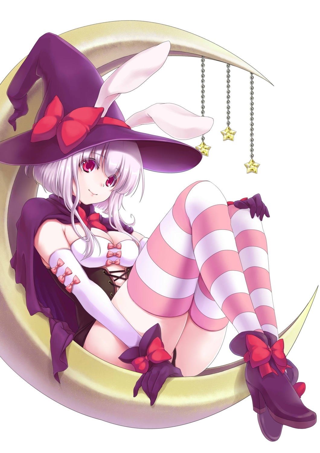 animal_ears bunny_ears cleavage heels kajo thighhighs witch