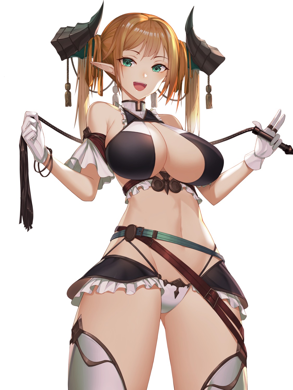 bikini_armor btraphen horns pointy_ears thighhighs