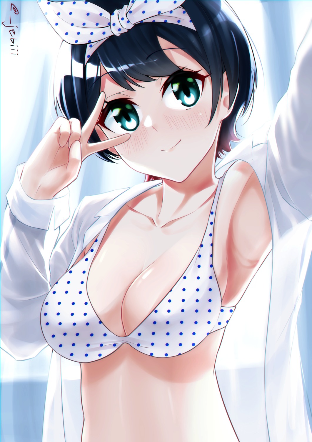 bikini_top dress_shirt jebi kanojo_okarishimasu open_shirt sarashina_ruka swimsuits