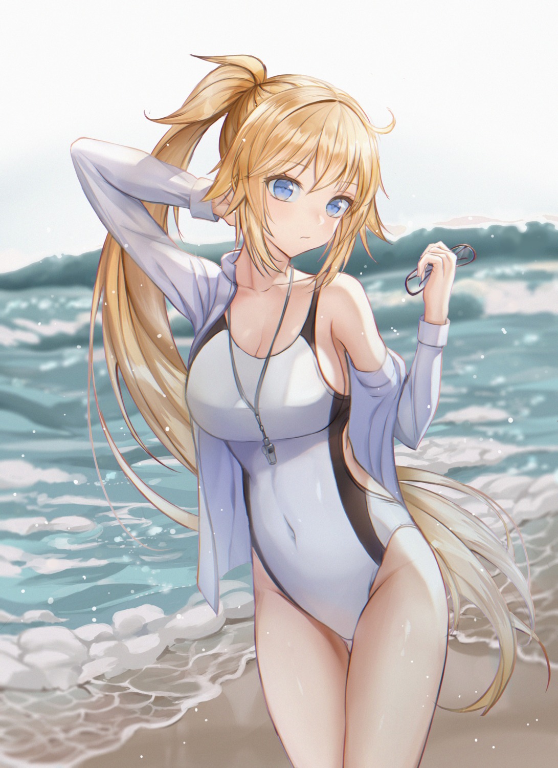 cleavage fate/grand_order hamong jeanne_d'arc jeanne_d'arc_(fate) swimsuits