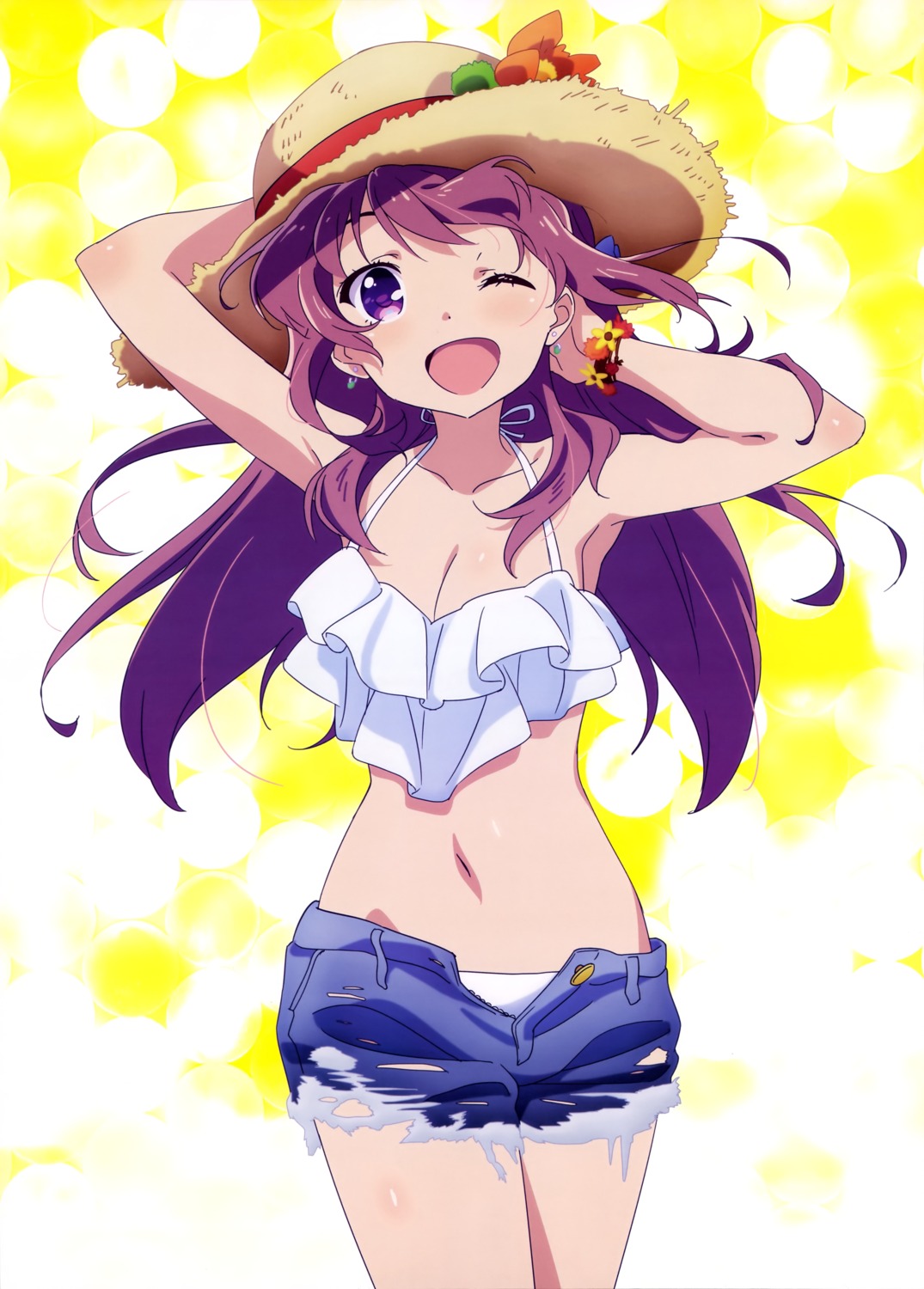 bikini cleavage gi(a)rlish_number karasuma_chitose_(giarlish_number) swimsuits torn_clothes