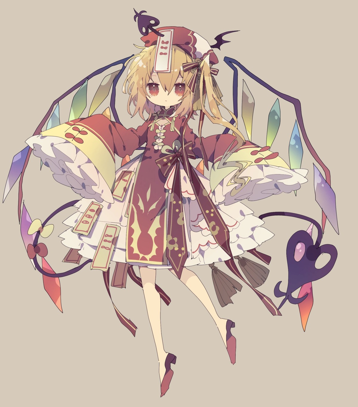 asian_clothes flandre_scarlet heels nikorashika tail touhou wings