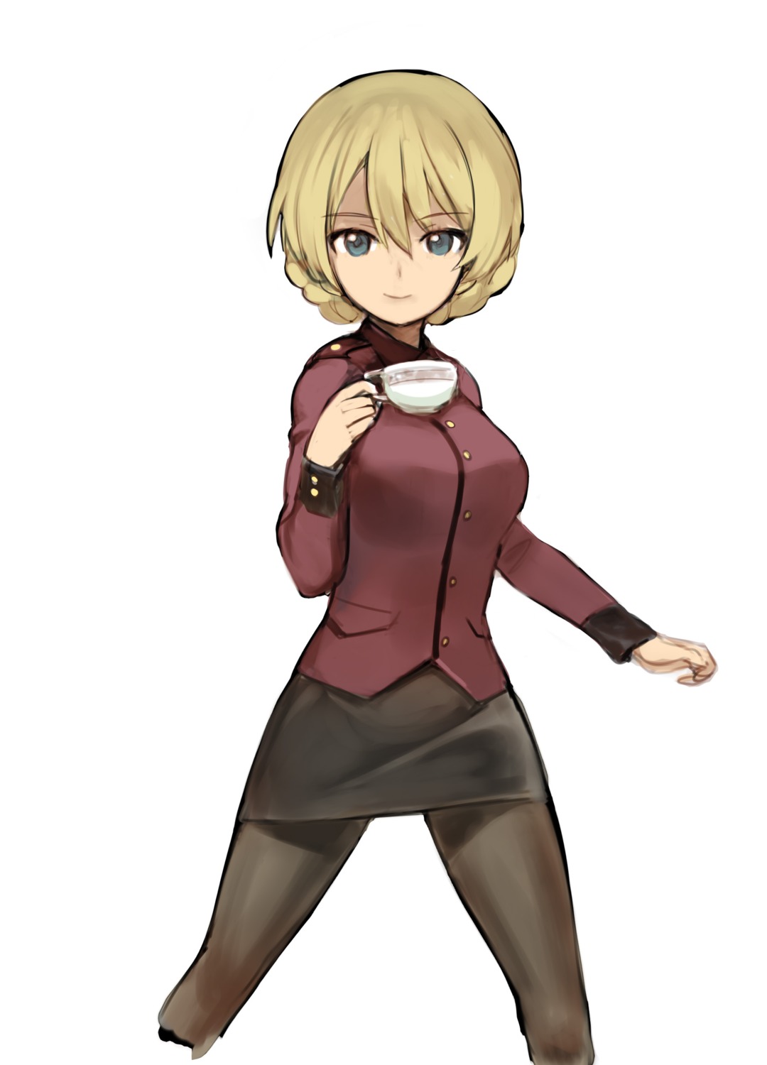 a1 darjeeling girls_und_panzer initial-g pantyhose uniform