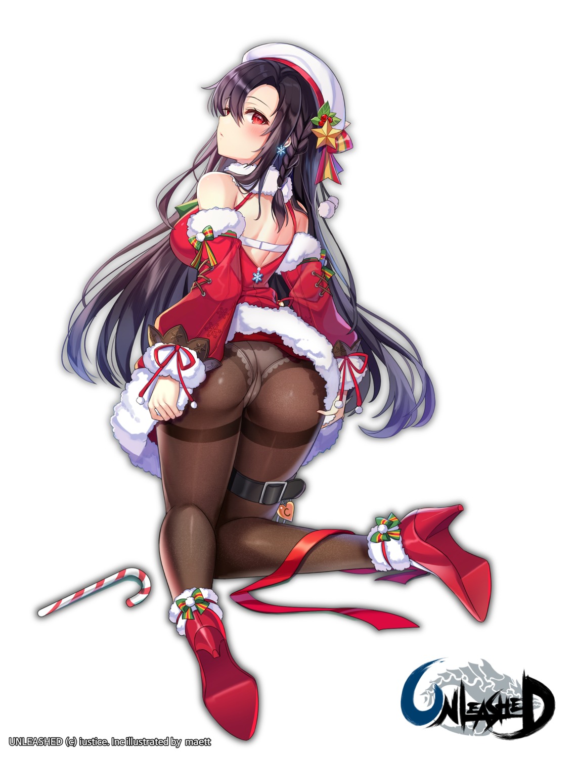 ass bra christmas dress garter heels maett pantsu pantyhose skirt_lift unleashed