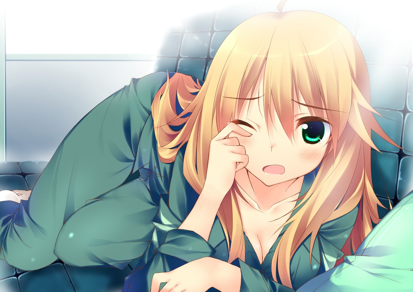 cleavage hoshii_miki kuwashima_rein pajama the_idolm@ster