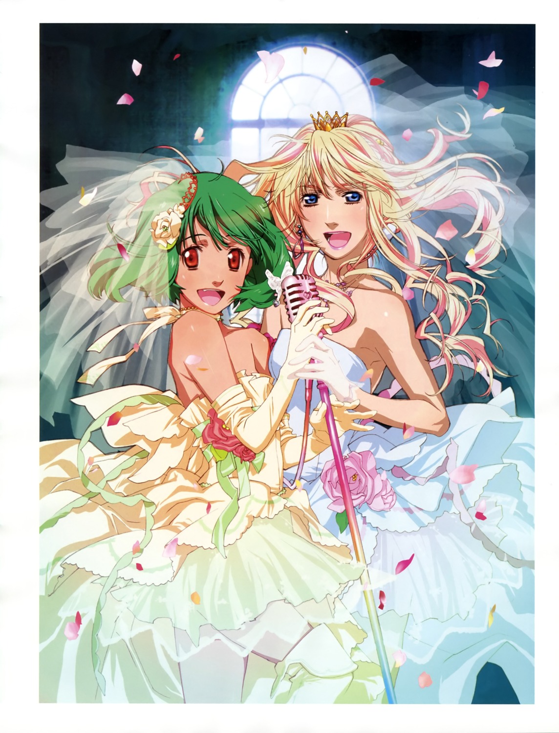 dress macross macross_frontier ranka_lee sheryl_nome wedding_dress