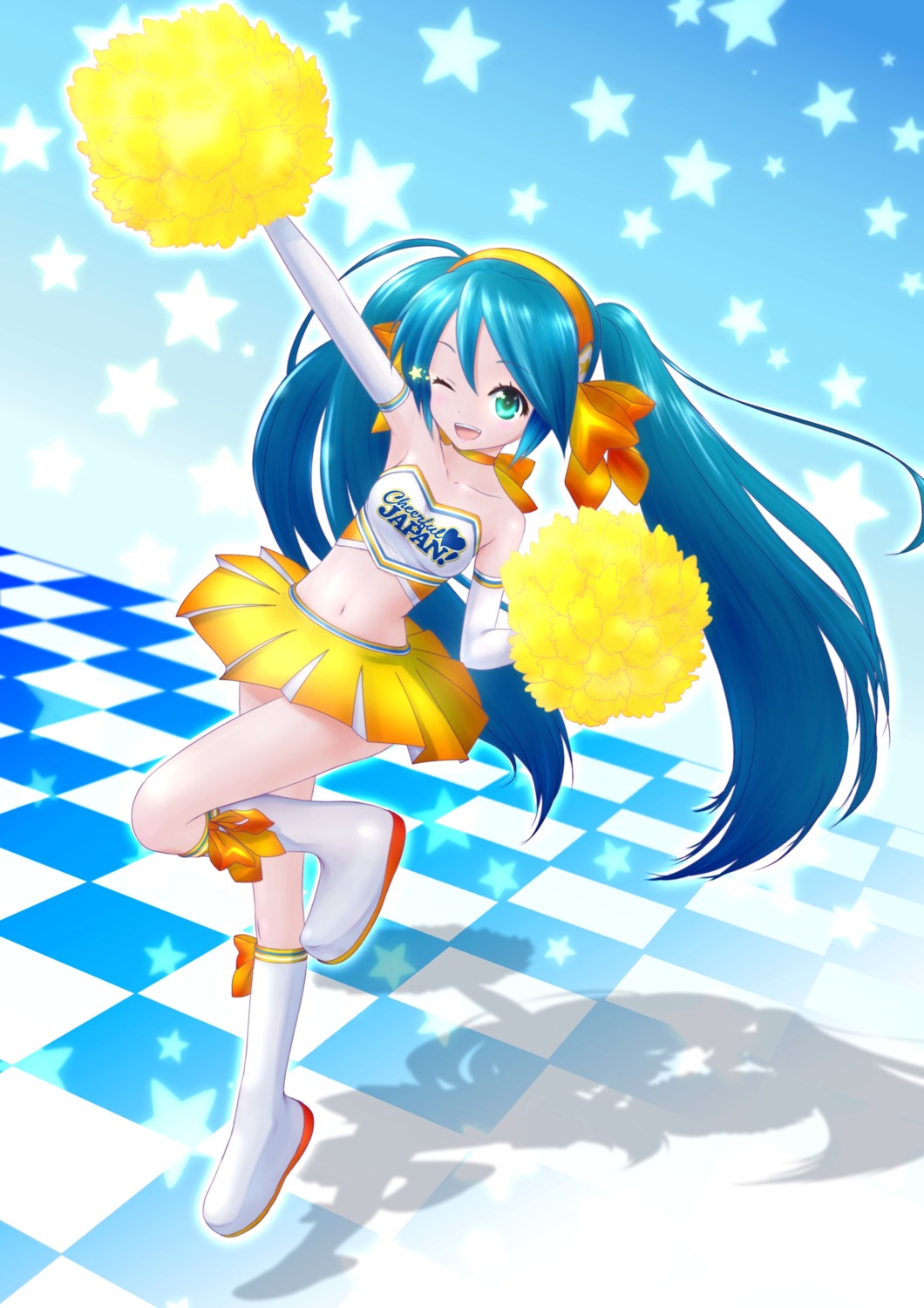 akahige cheerleader hatsune_miku vocaloid