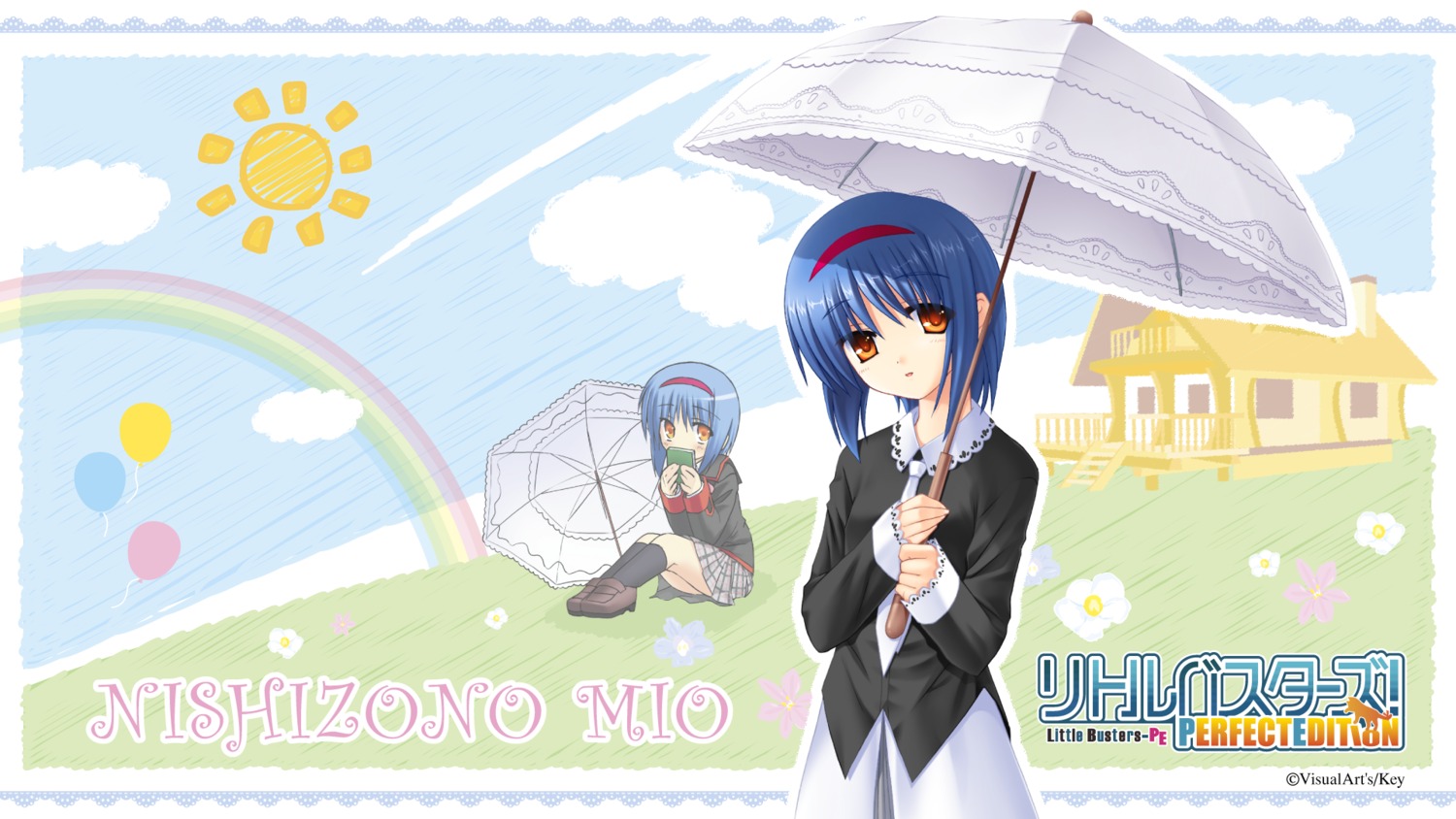 key little_busters! na-ga nishizono_mio seifuku wallpaper