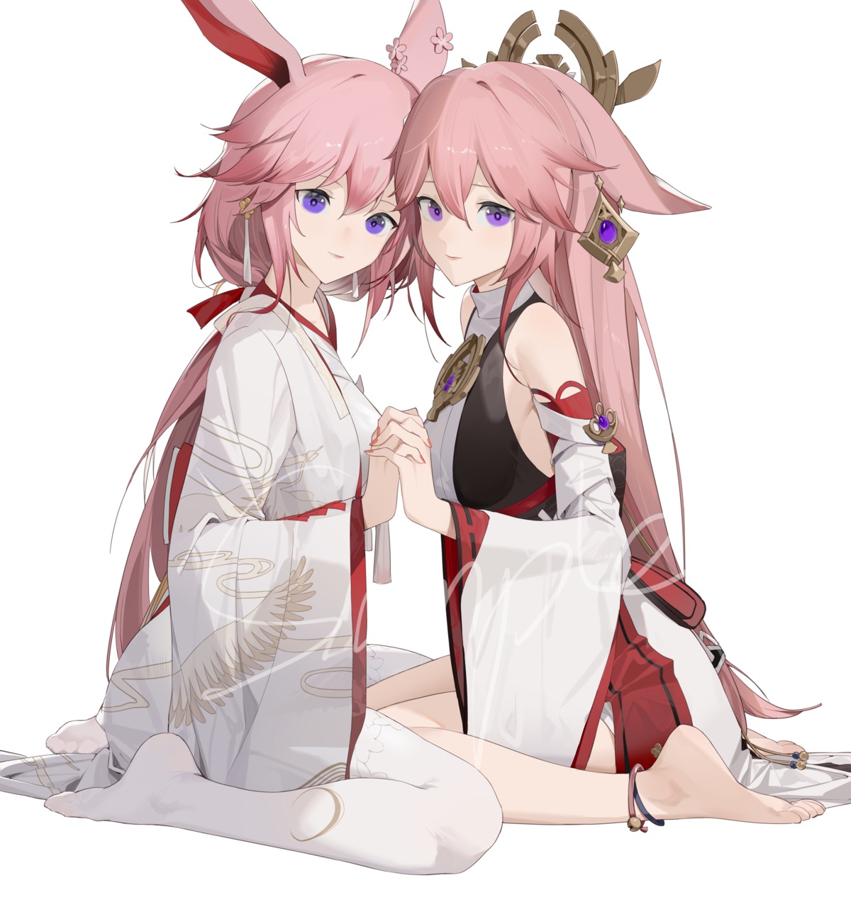 animal_ears benghuai_xueyuan bunny_ears honkai_impact japanese_clothes kuo_(kuo114514)