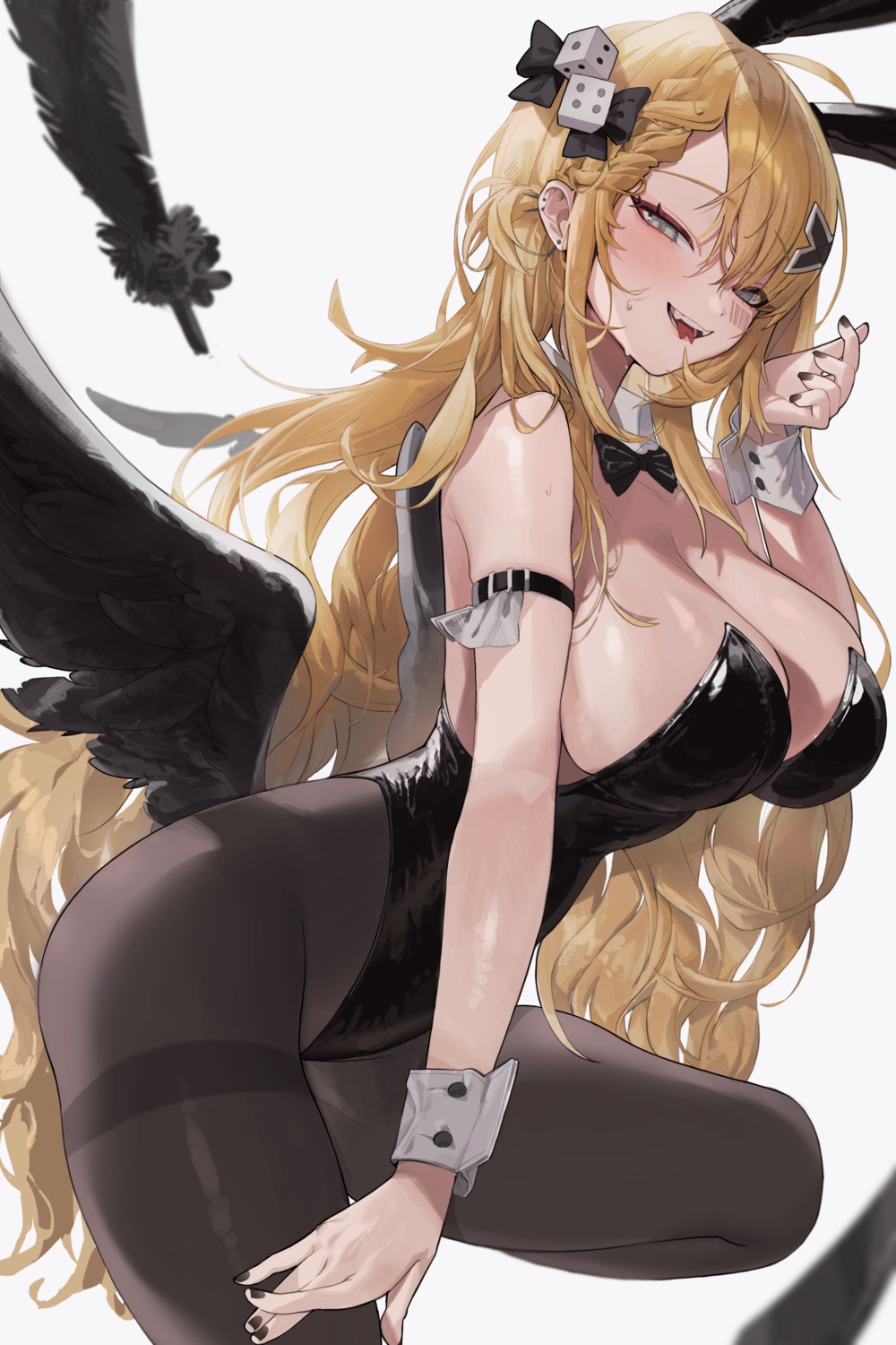 animal_ears bunny_ears bunny_girl no_bra pantyhose rima wings