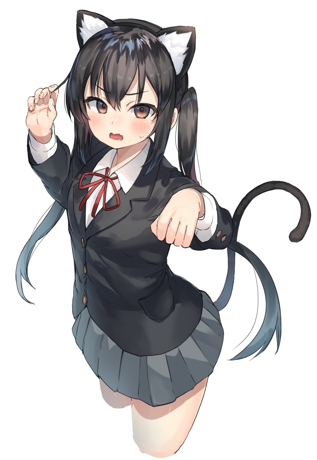 animal_ears k-on! nakano_azusa nekomimi ranf seifuku tail